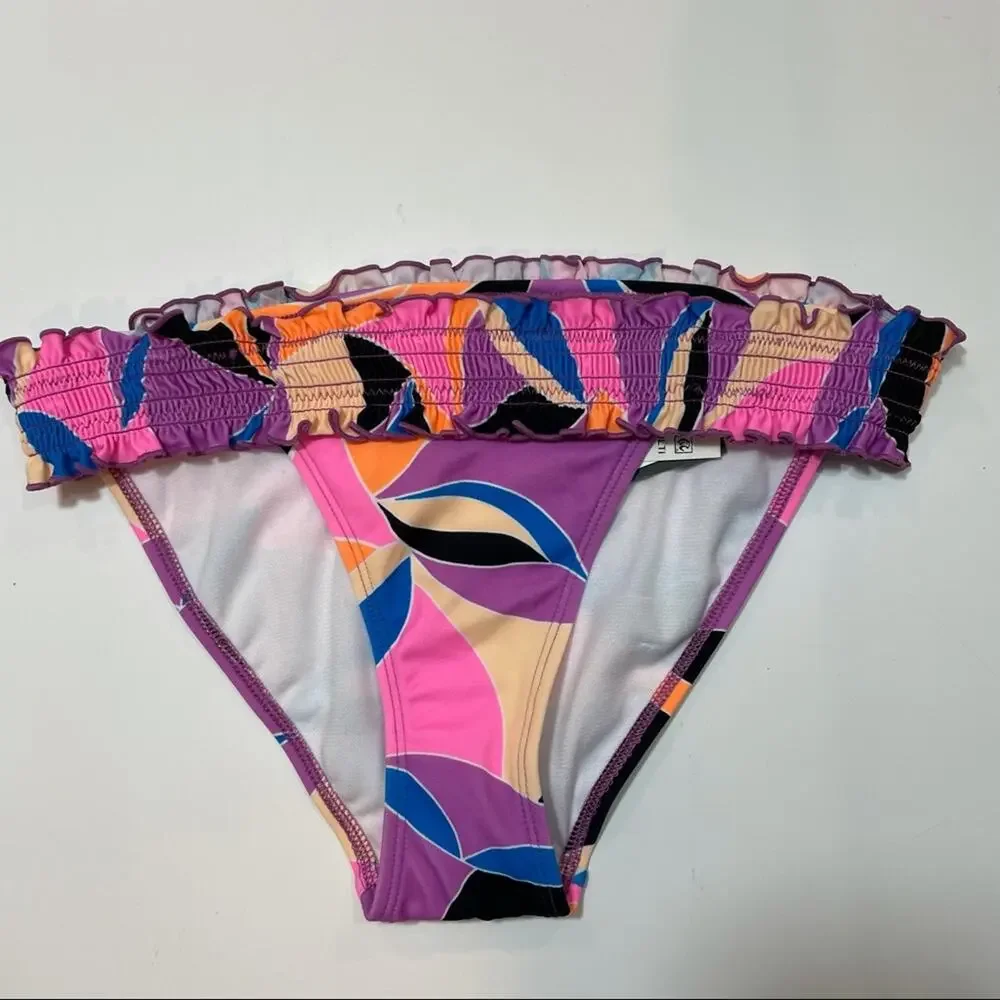 Salt+Cove smocked multicolor bikini swim bottom